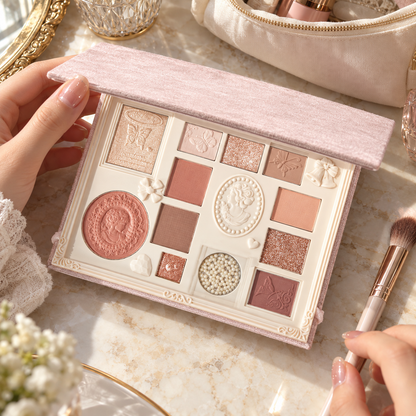 🎀 Eyeshadow Palette | Velvet Powder | Party-Ready | Her | Lace Shimmer