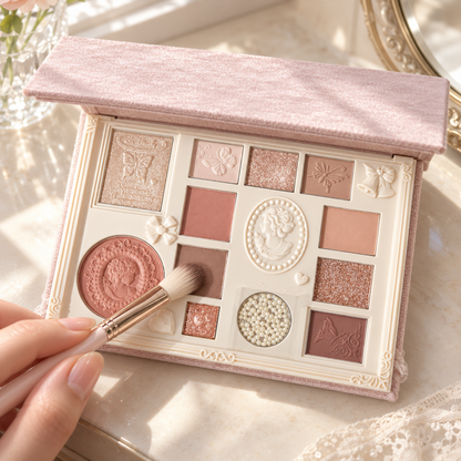 🎀 Eyeshadow Palette | Velvet Powder | Party-Ready | Her | Lace Shimmer
