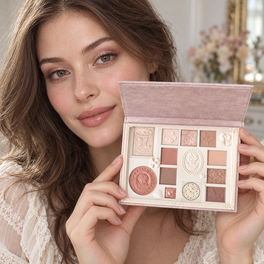 🎀 Eyeshadow Palette | Velvet Powder | Party-Ready | Her | Lace Shimmer