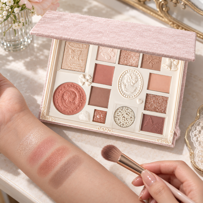 🎀 Eyeshadow Palette | Velvet Powder | Party-Ready | Her | Lace Shimmer