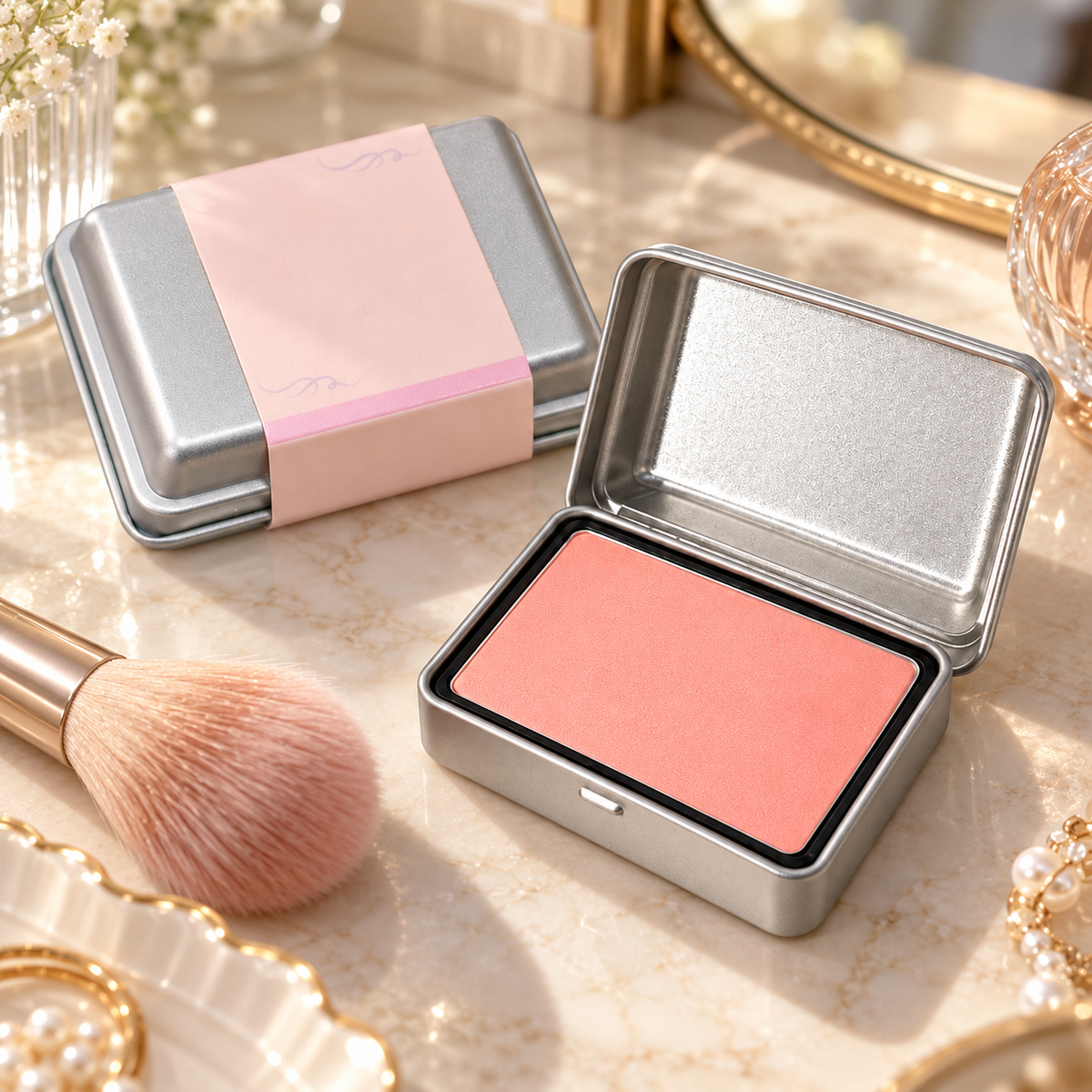 🎀 Blush Compact | Silky Powder | Daily-Makeup | Her | Peachy Glow