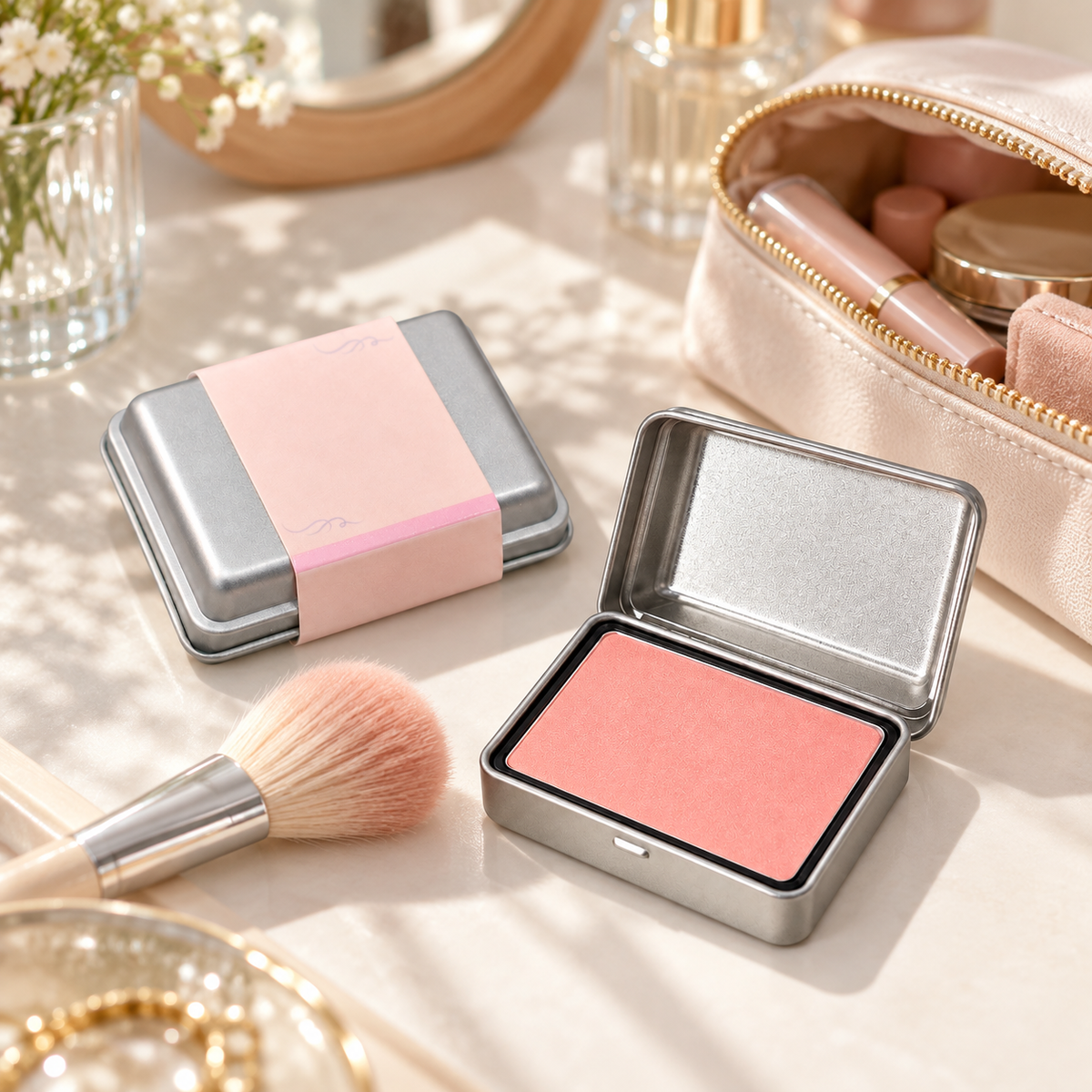 🎀 Blush Compact | Silky Powder | Daily-Makeup | Her | Peachy Glow