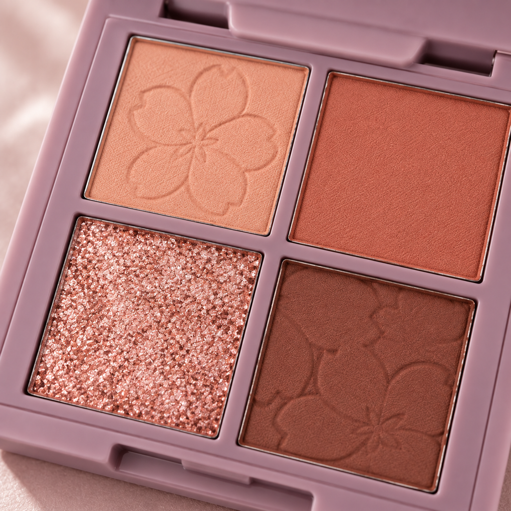 🌸 Eyeshadow Quad | Silky Powder | Date-Night | Her | Rosy Sparkle