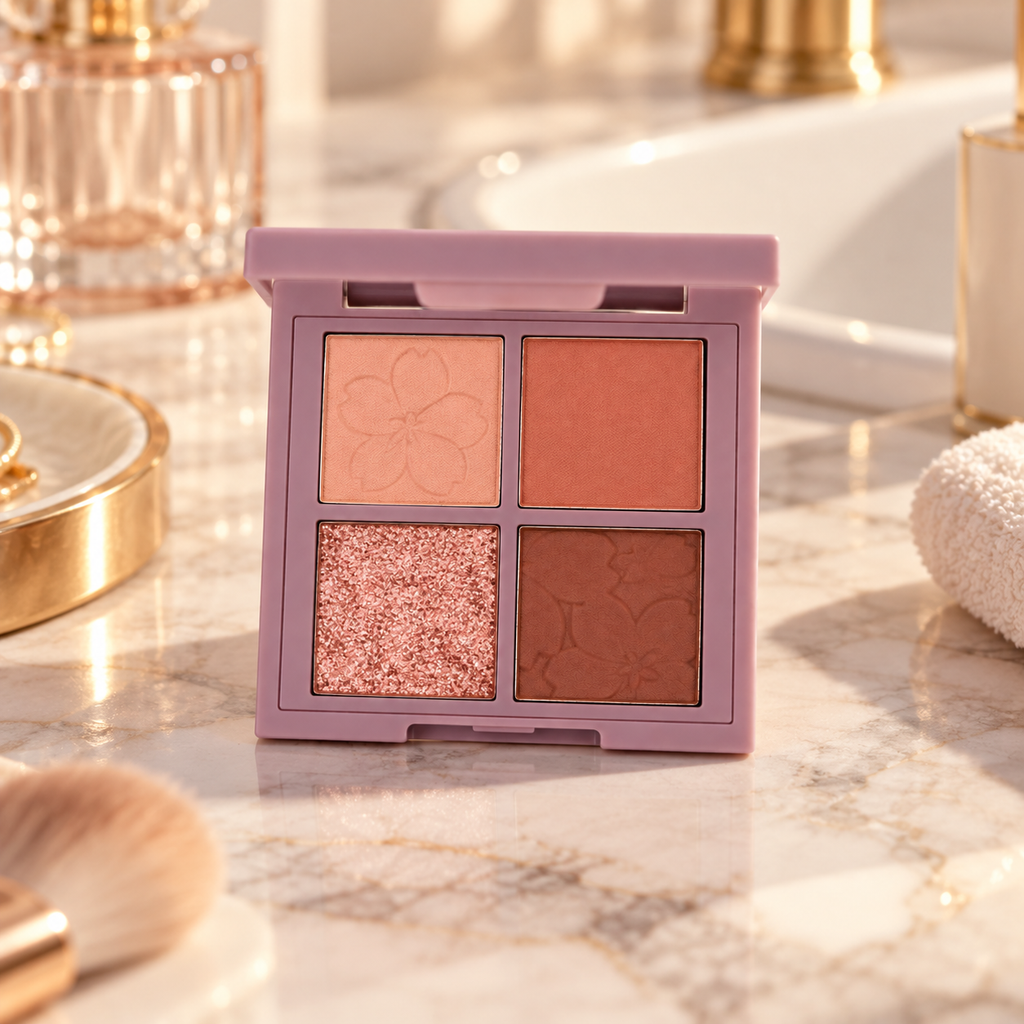 🌸 Eyeshadow Quad | Silky Powder | Date-Night | Her | Rosy Sparkle