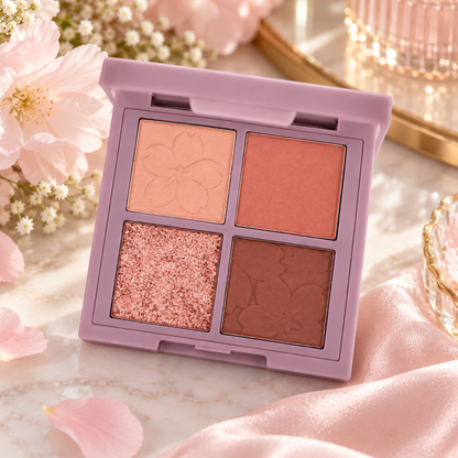 🌸 Eyeshadow Quad | Silky Powder | Date-Night | Her | Rosy Sparkle