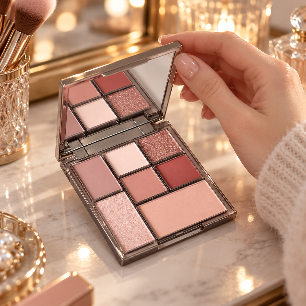 🌹 Eyeshadow Palette | Silky Powder | Party-Night | Her | Rosy Sparkle